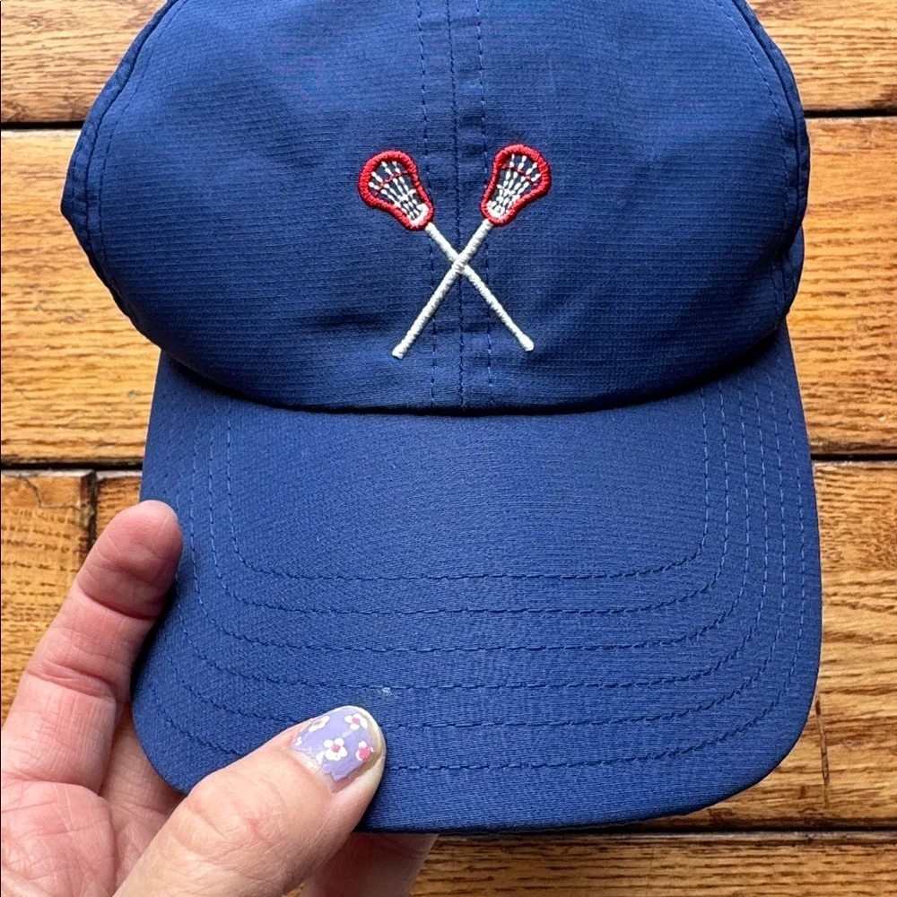 Vineyard Vines Lacrosse Sticks‎ Blue Adjustable Baseball Cap Hat Whale Logo Blue - Picture 3 of 12